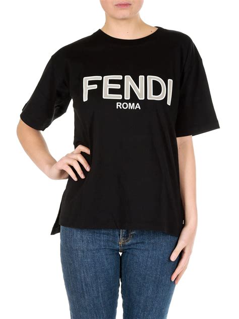 fendi logo womens shirt|fendi logo print t shirt.